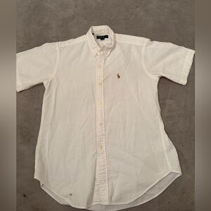 Vintage Polo Ralph Lauren White Short-Sleeve Button-Down Shirt - Size 18 Boys